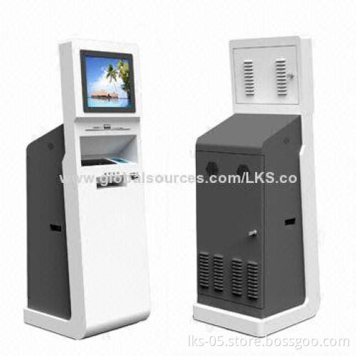 Swipe Card Reader Kiosk with 17-inch Touch Screen and Full Keyboard Functions